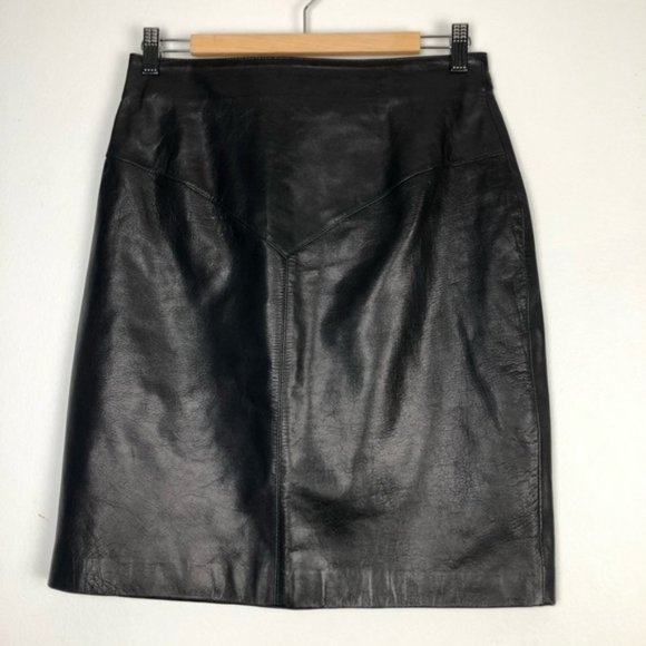 TRADITIONAL TRENDS Genuine Leather Pencil Skirt - Picture 1 of 13